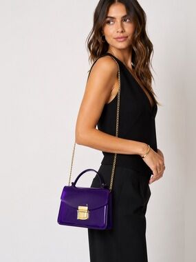 Campo Marzio Roma 1933 Purple Jelly Mini Satchel Crossbody Bag Italian PVC